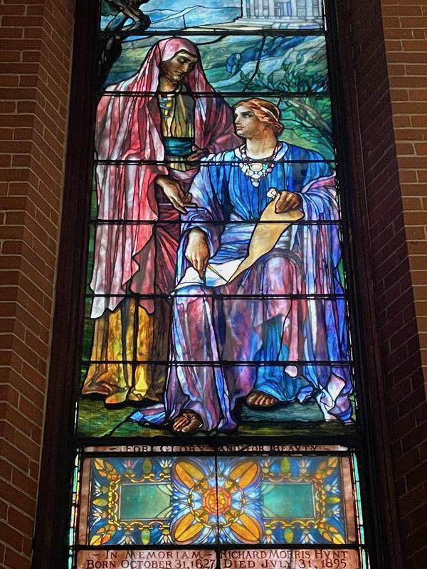 Hunt Memorial Window:  The Building of the Temple