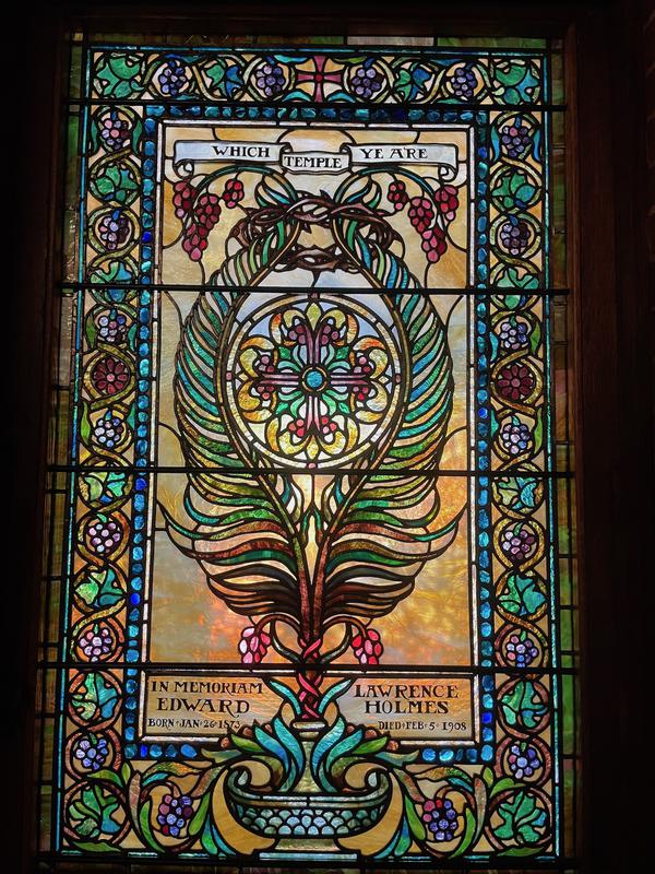 Holmes Memorial Window:  Which Temple Ye Are