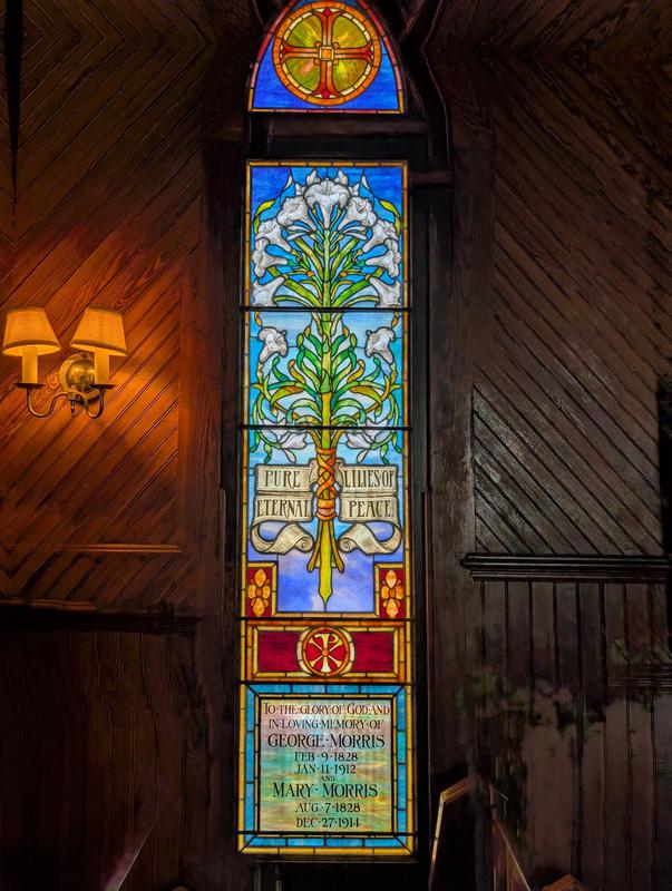 Morris Memorial Window:  lily flowers