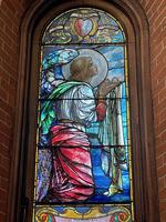 North Carolina, Asheville, The Cathedral of All Souls, Biltmore: Washington Memorial Window:  Angel Presenting the Bread