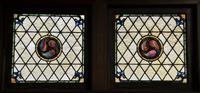 windows with clear diamond ripple glass and small decoration