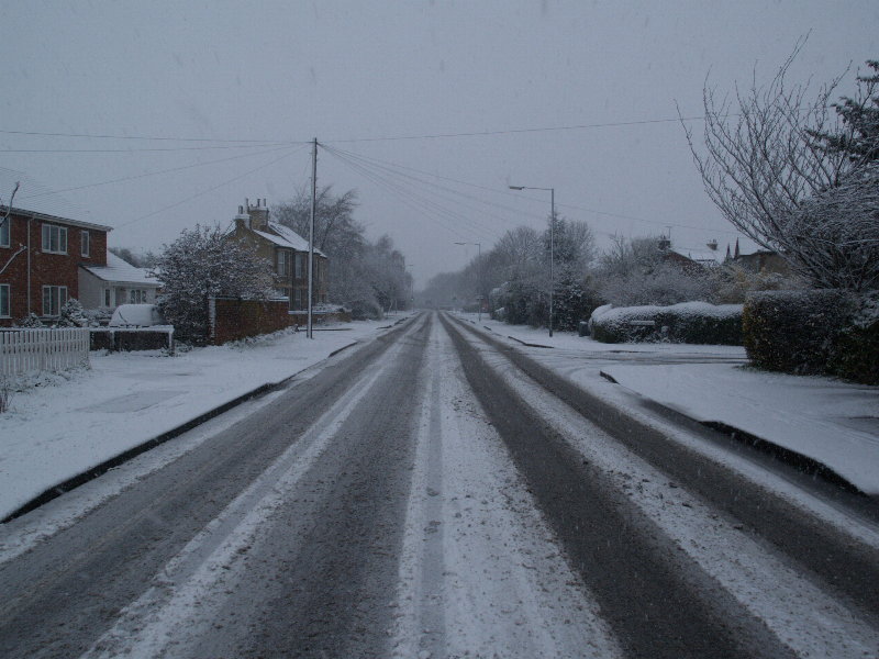 Deserted Histon Road, Cambridge, England
