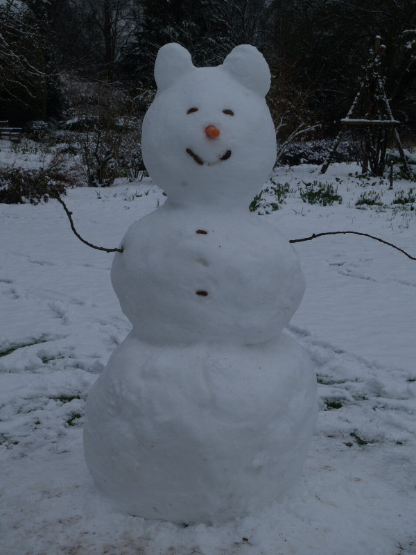 Snow bear, Trinity College Fellows' Garden, Cambridge, England