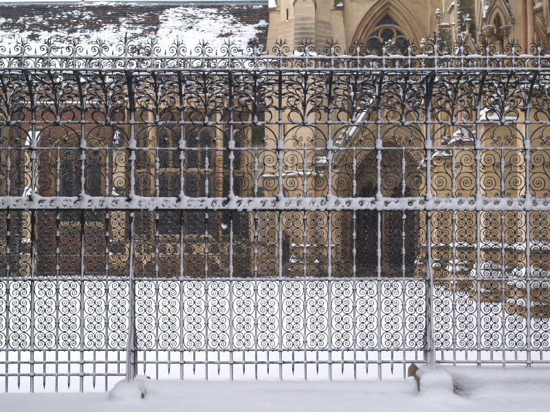 Ironwork fence, St John's College, Cambridge, England