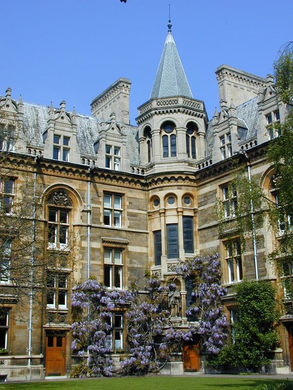Gonville and Caius College: Tree Court: north-east corner (Alfred Waterhouse)