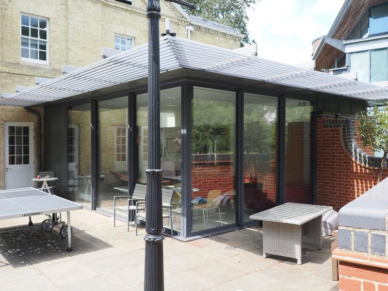 Fitzwilliam College: Huntingdon Road: MCR, The Grove, garden pavilion (R H Partnership)