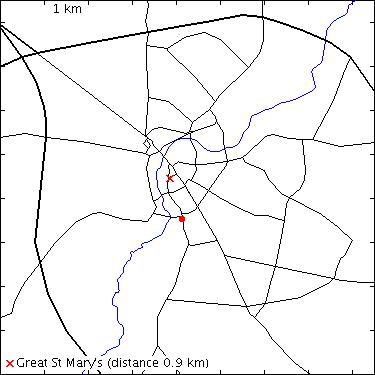 map for Leys School: Trumpington Road: King George the Fifth gateway and library