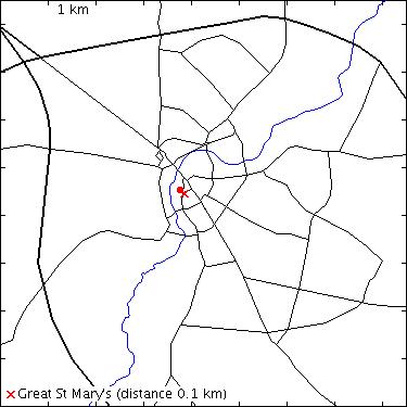 map for Gonville and Caius College: Caius Court: bell tower