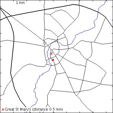 map for Pembroke College: Library Court: library