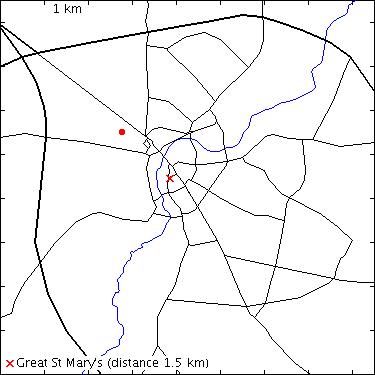 map for Trinity Hall: Storey's Way: accomodation