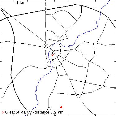map for Shelford Road: border of