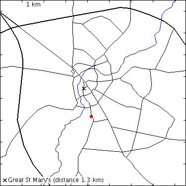 map for Trumpington Road: Vine Cottage, Belvoir Terrace, 6