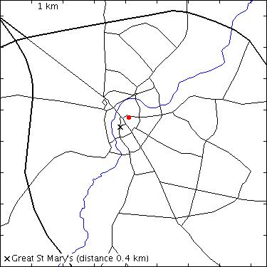 map for Jesus College: Malcolm Street: 1-11