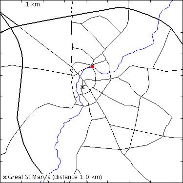 map for Christ's College: Cam: boathouse