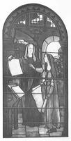 Scott Memorial Window:  Teta instructing her student Lioba