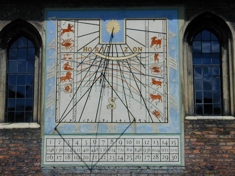Cambridge, England: Queens' College: sundial
