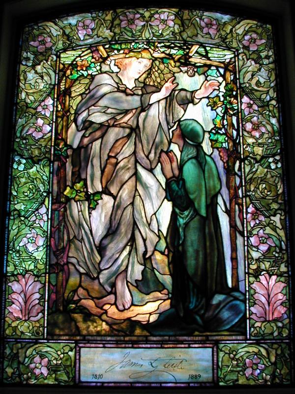 Boston, Massachusetts (MA): Arlington Street Church: The Annunciation (Tiffany stained glass memorial window, designed c1898, installed 1900)