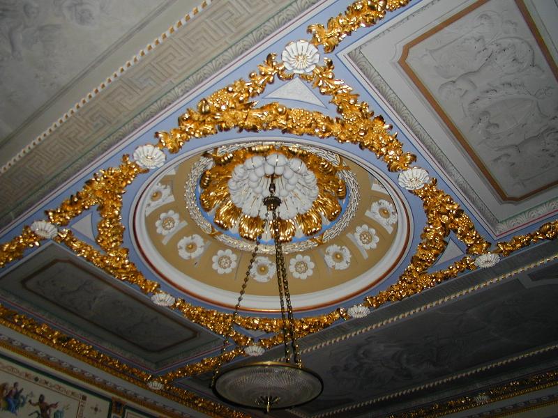 Hinxton, England: Hinxton Hall (Wellcome Trust Genome Campus): Pompeii Room, ceiling