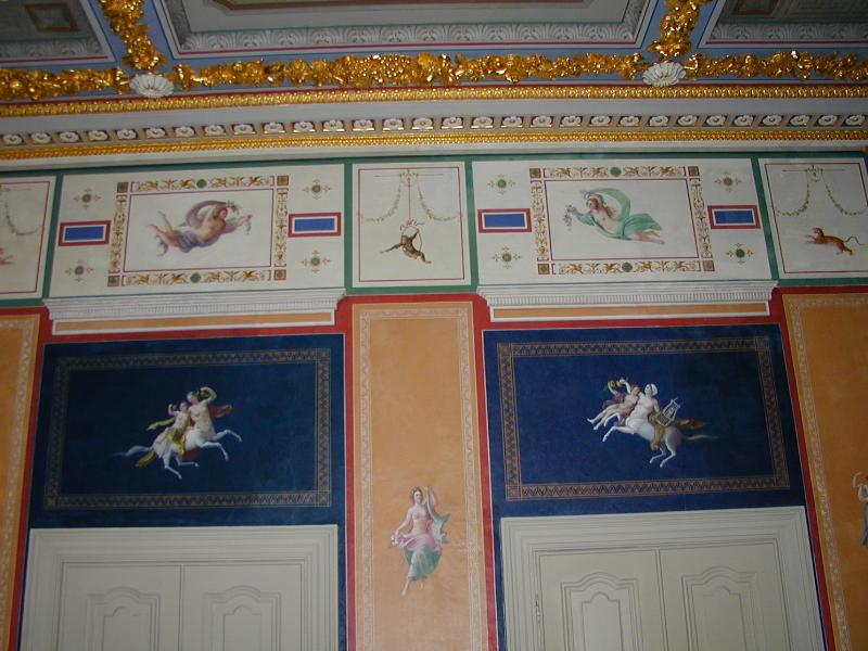 Hinxton, England: Hinxton Hall (Wellcome Trust Genome Campus): Pompeii Room, painted wall