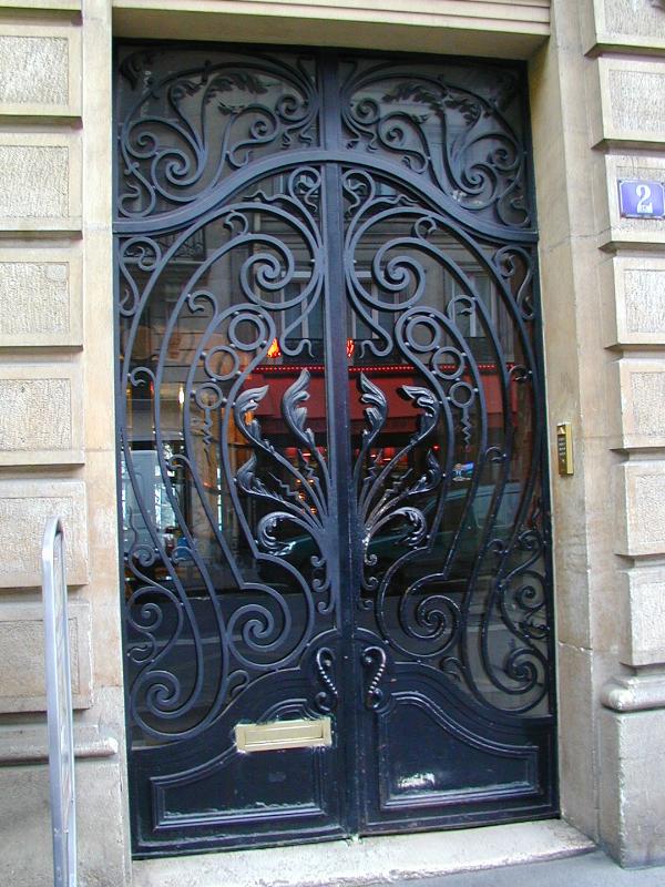Paris, France: 2 Rue Lecourbe: door (art nouveau, 1902, architect Henri Ragache)