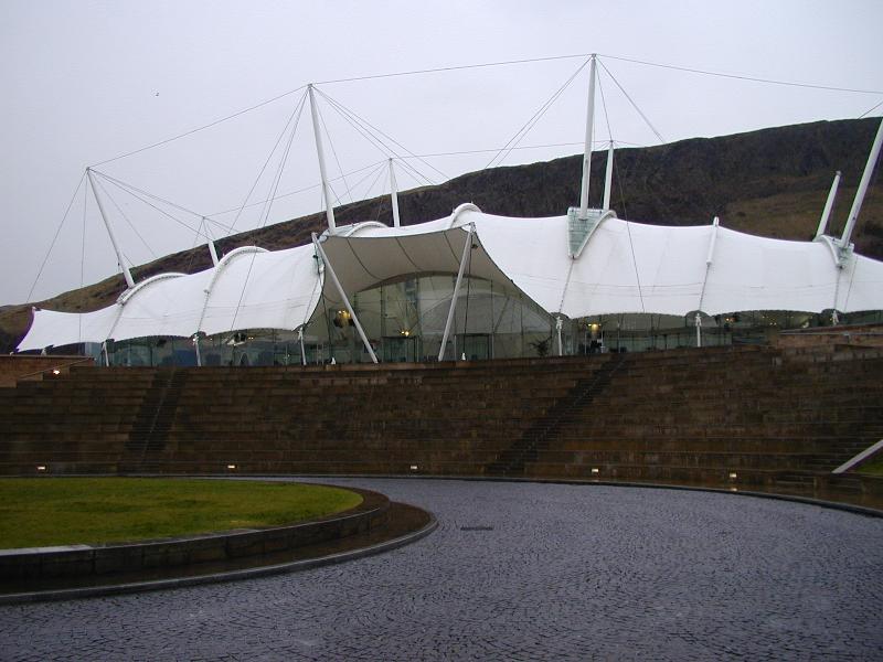 Edinburgh, Scotland: Dynamic Earth: view (1999, architect Michael Hopkins and Partners)