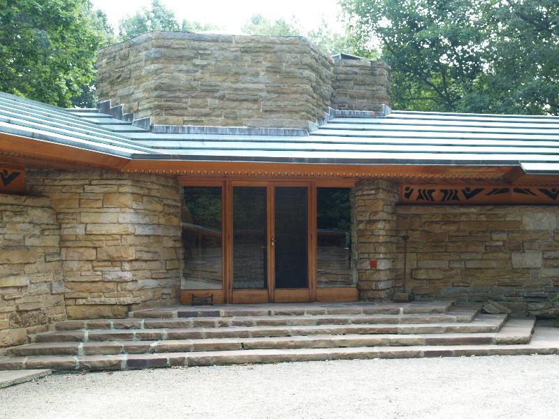 Chalk Hill, Pennsylvania (PA): Kentuck Knob (I.N. and Bernardine Hagan House): entrance area (1954-1956, architect Frank Lloyd Wright)