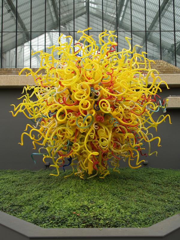 London, England: Kew Gardens: 'The Sun' (glass artist Dale Chihuly)