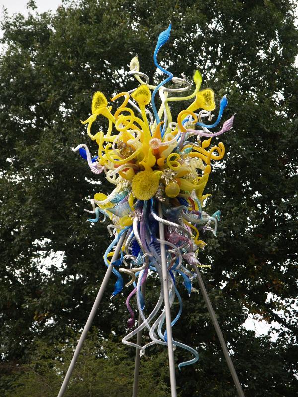 London, England: Kew Gardens: 'chandelier' (glass artist Dale Chihuly)