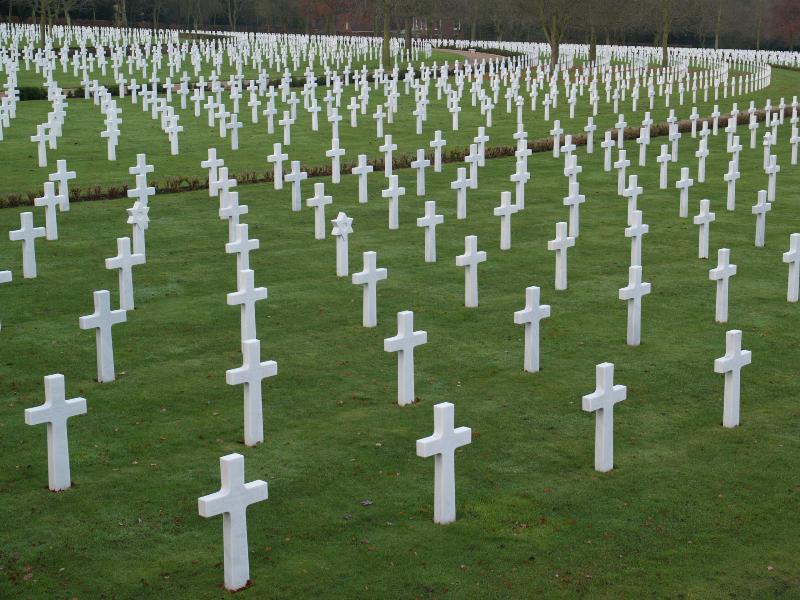 Madingley, England: American War Cemetery: grave stones