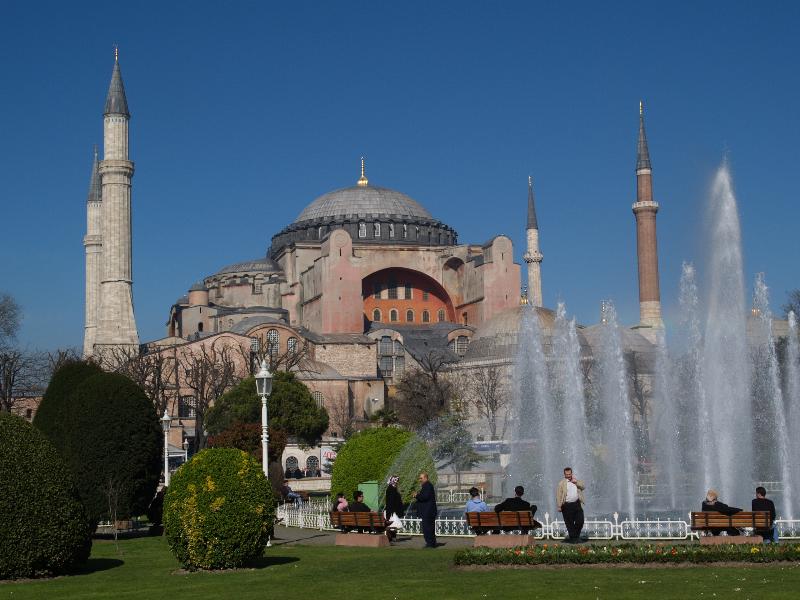 Istanbul, Turkey: Hagia Sophia (Aya Sofya): view (532-537 AD, many changes since, including addition of minarets in 15th and 16th centuries)