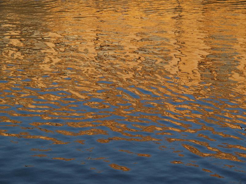 Cambridge, England: Trinity College: Wren Library reflected in Cam at sunset (French Impressionist style)