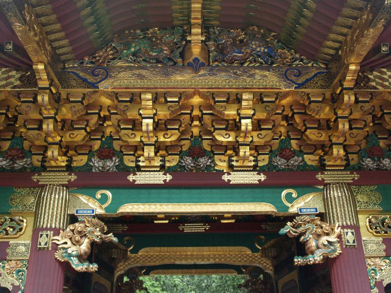 Nikko, Japan: Taiyuin-byo Shrine: Yasha-mon Gate (Peony Gate) detail