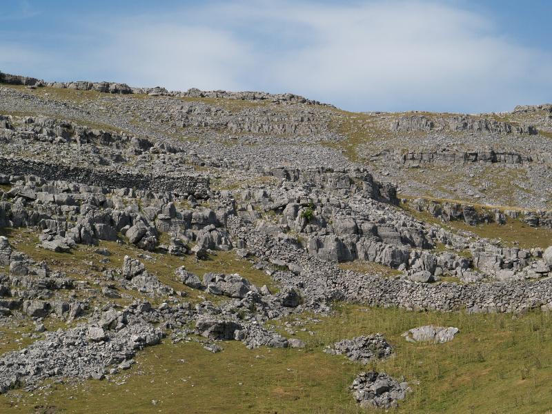 Ingleton, England: Ingleborough: rocky slope