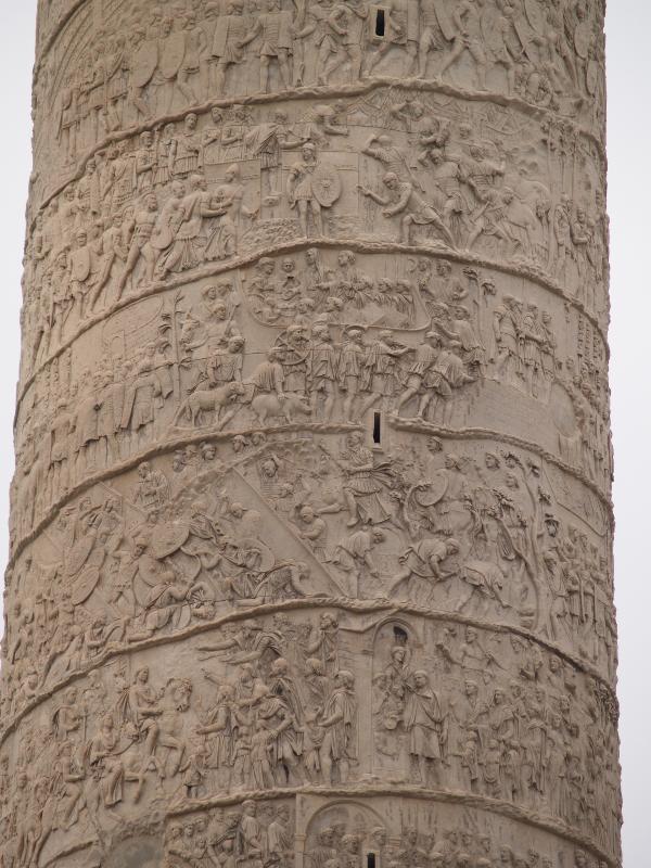Rome, Italy: Colonna Traiana (Trajan's Column): east side detail (erected in 113 AD, designed by Apollodorus of Damascus)