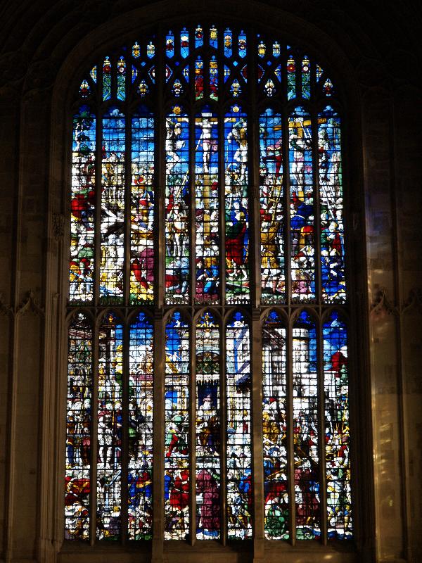 Cambridge, England: King's College: chapel east wall stained glass window