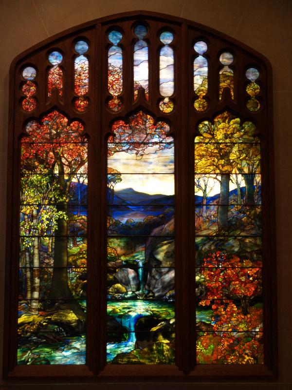 New York City, NY: Metropolitan Museum of Art: Autumn Landscape (c1923, Tiffany Studios, New York City)