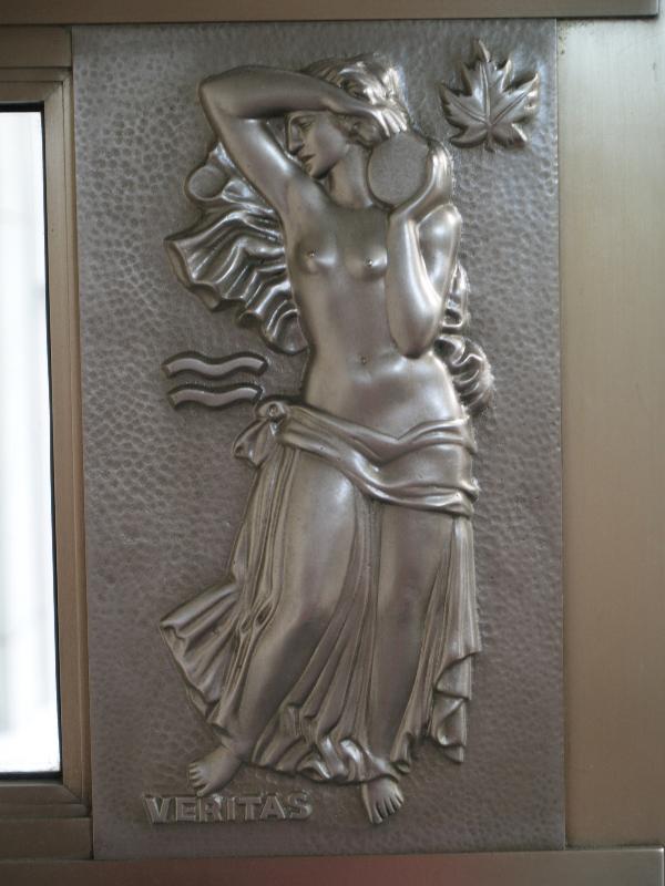 New York City, NY: United Nations (First Avenue), General Assembly Building: door panel, Truth