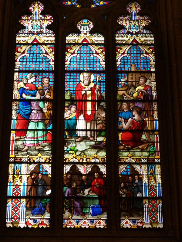 New York City, NY: St Patrick's Cathedral (Fifth Avenue): Founders Window (designed by James Renwick, Jr., made by Nicholas Lorin of Chartres, France)