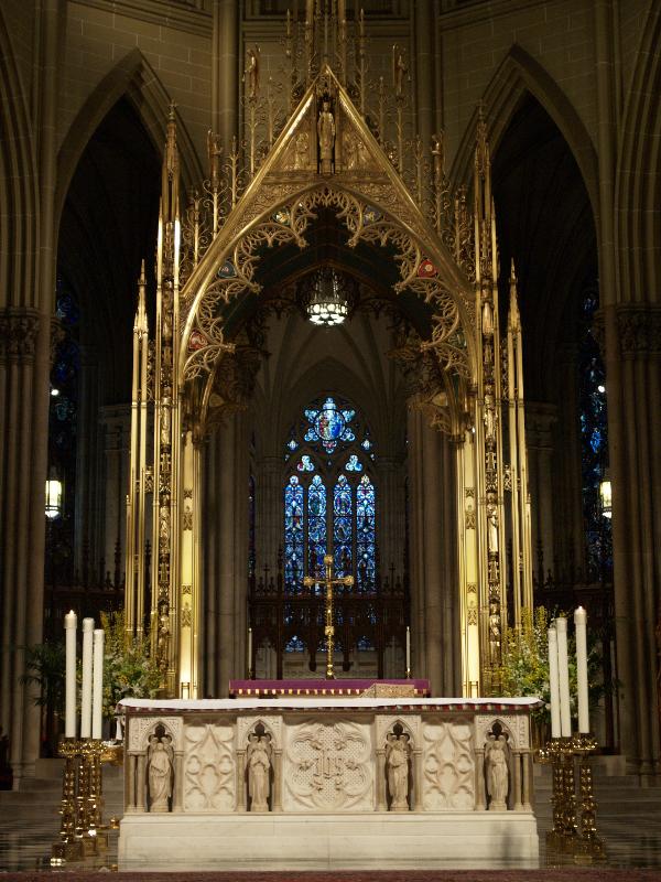 New York City, NY: St Patrick's Cathedral (Fifth Avenue): main altar (1858-1878, architect James Renwick, Jr. and William Rodrigue)