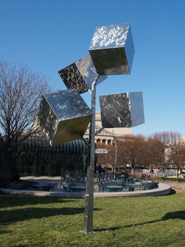Washington, DC: National Gallery of Art Sculpture Garden (Constitution Avenue NW): Cluster of Four Cubes (1992, George Rickey)