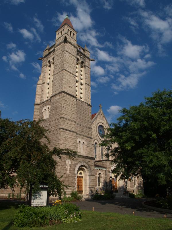 Northampton, Massachusetts (MA): St John's Episcopal Church: view (1892-1893, architect Robert W. Gibson)