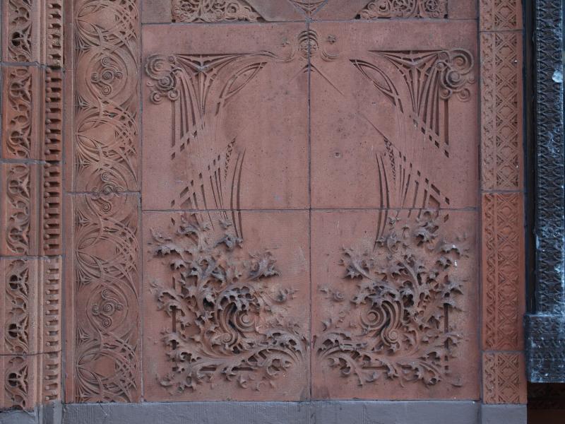 Buffalo, New York (NY): Guaranty (Prudential) Building: facade, terra cotta detail (1895-1896, Louis H. Sullivan)