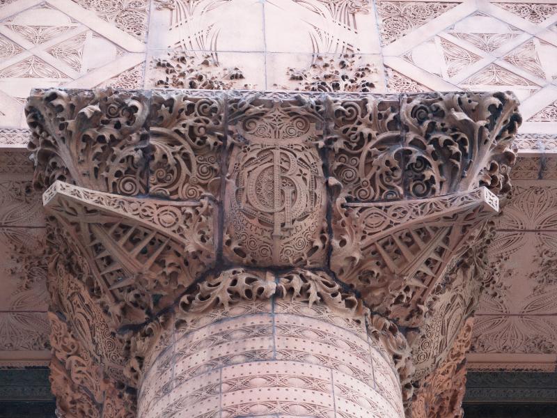 Buffalo, New York (NY): Guaranty (Prudential) Building: column, terra cotta detail (1895-1896, Louis H. Sullivan)