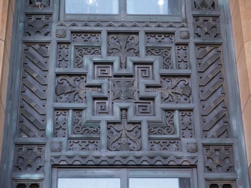 Buffalo, New York (NY): City Hall, Niagara Square: decoration over door (1929-1931, George J. Dietel, John J. Wade and Sullivan W. Jones)