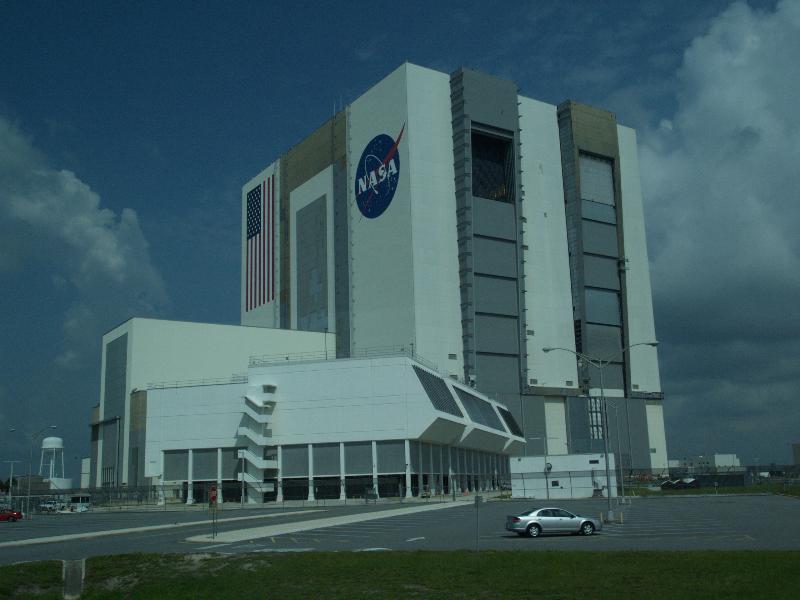 Kennedy Space Center, Florida (FL): Vehicle Assembly Building: view (from bus)