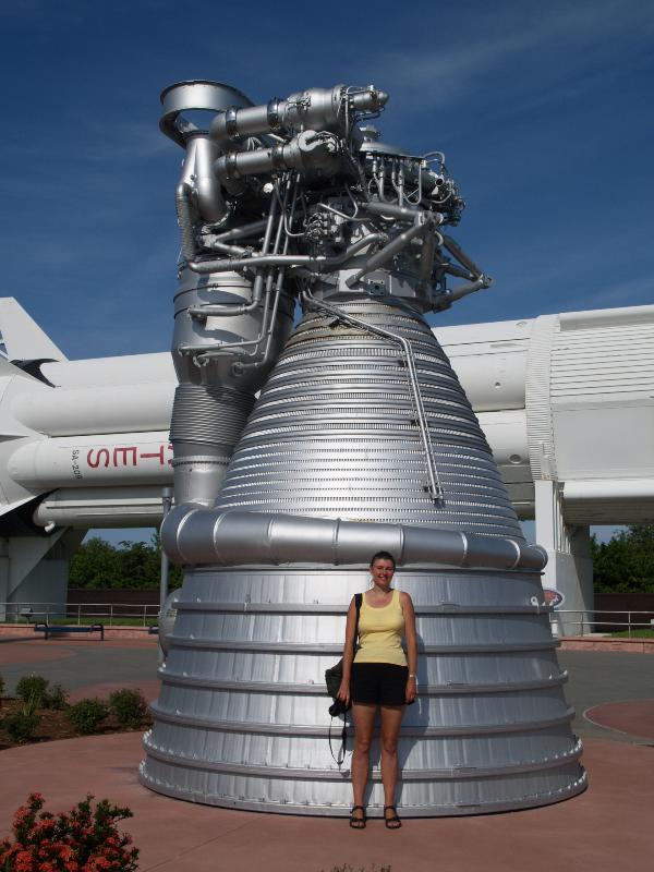 Kennedy Space Center, Florida (FL): Visitor Complex: Rocket Garden, F-1 engine (first stage of Saturn V rocket)