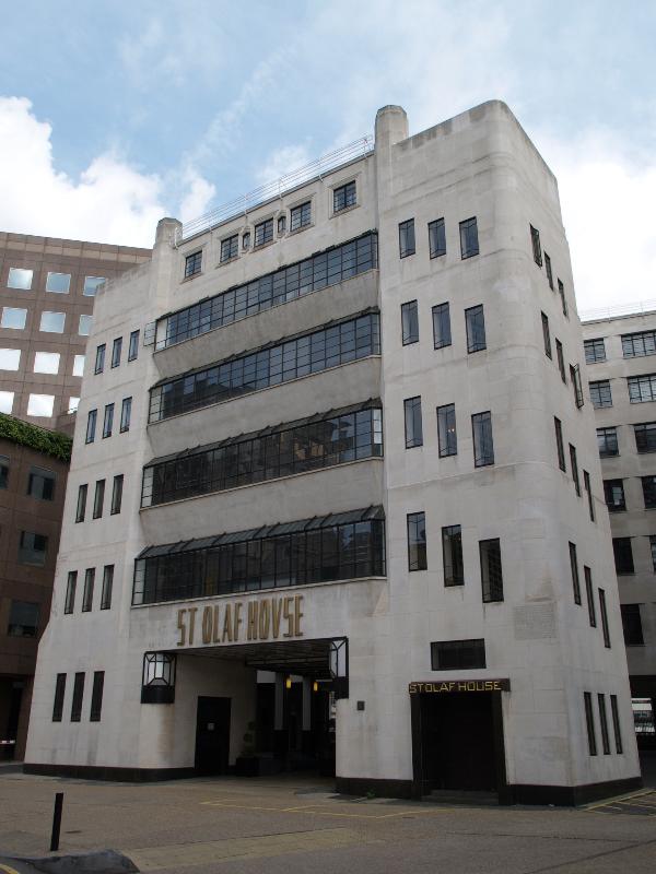 London, England: St Olaf House, Tooley Street: view (1928-1932, architect H.S. Goodhart-Rendel)