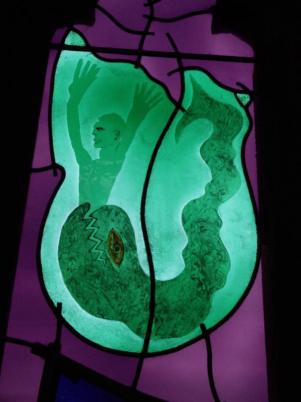 Oundle, England: Oundle School Chapel: Jonah and the Whale (2004, Mark Angus)