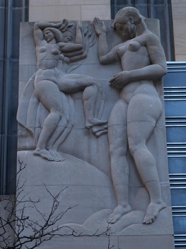 New York City, NY: 49 West 49th Street (30 Rockefeller Plaza, Rockefeller Center): 'Transmission' (c1934, Leo Friedlander)