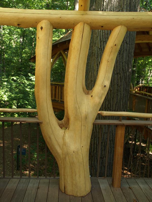 Kennett Square, Pennsylvania (PA): Longwood Gardens: 'The Lookout Loft', column support (2008, designed and built by Forever Young)